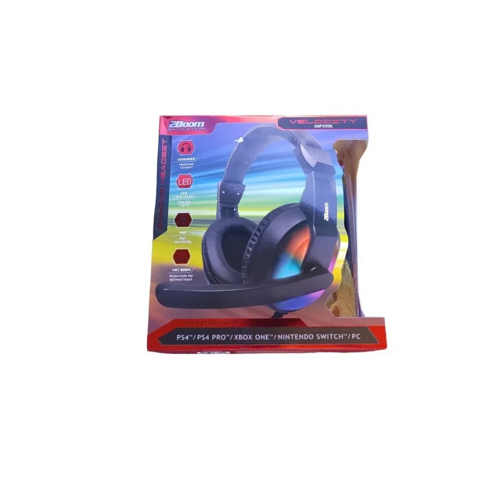 2Boom Venom GHP200R Wired Gaming Headset - Black/Red